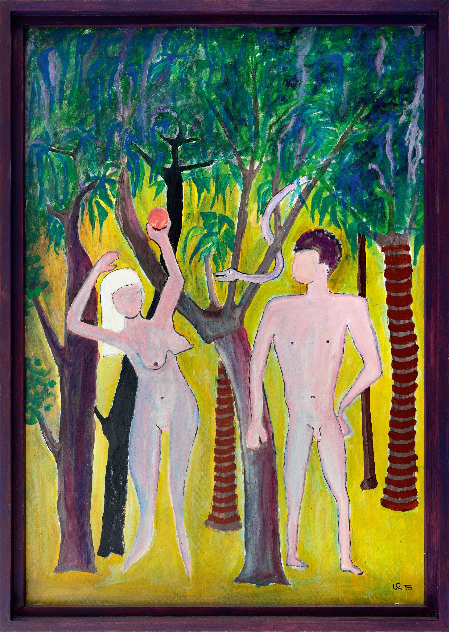Adam und Eva in einer grünen Landschaft