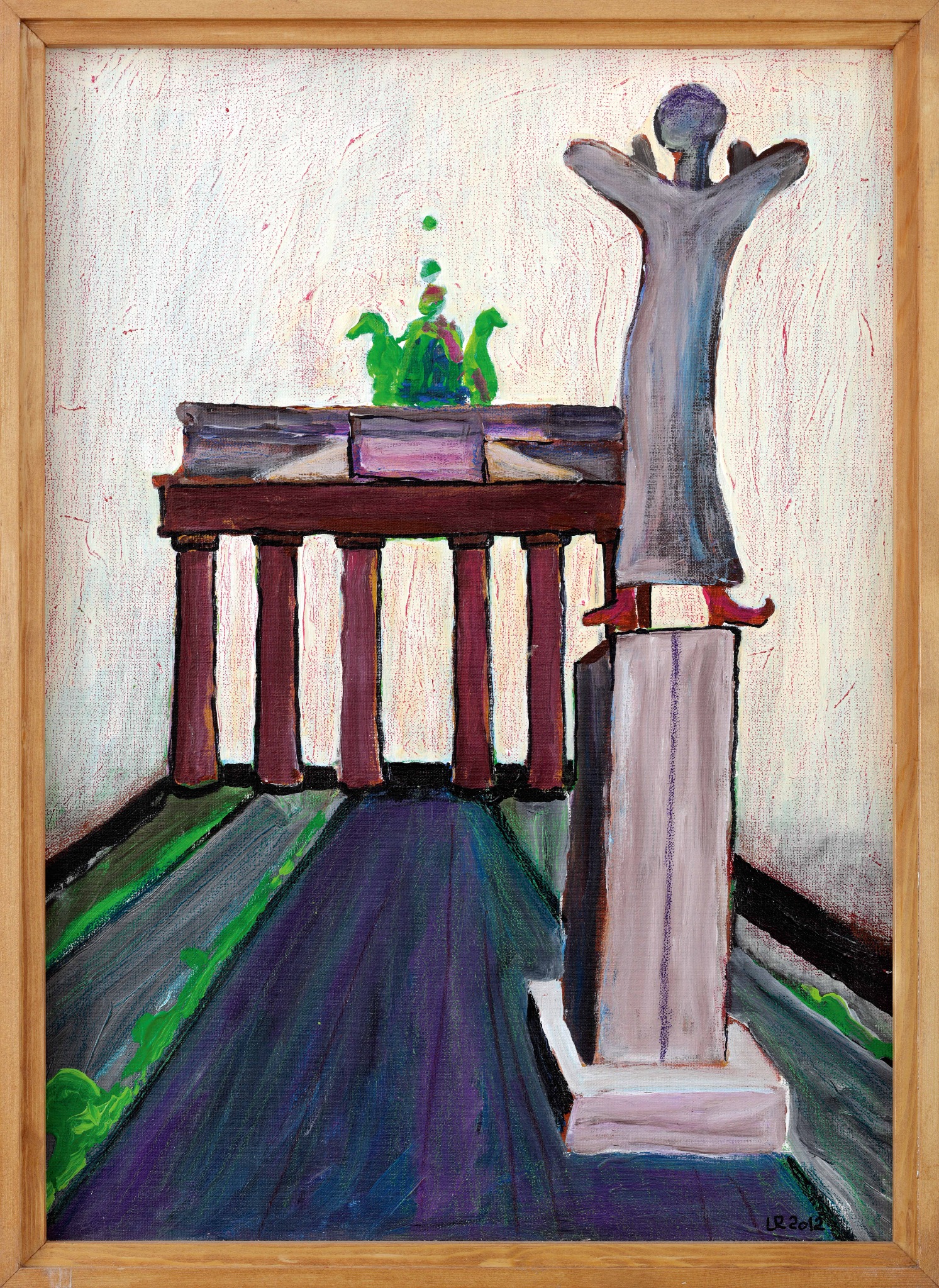 Brandenburger Tor mit der Statue des Rufers in einer farbigen Komposition
