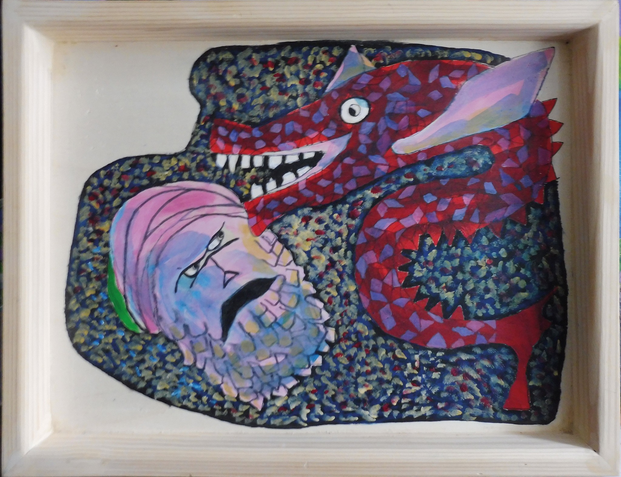 Hiob und der Leviathan in einem hellen Rahmen