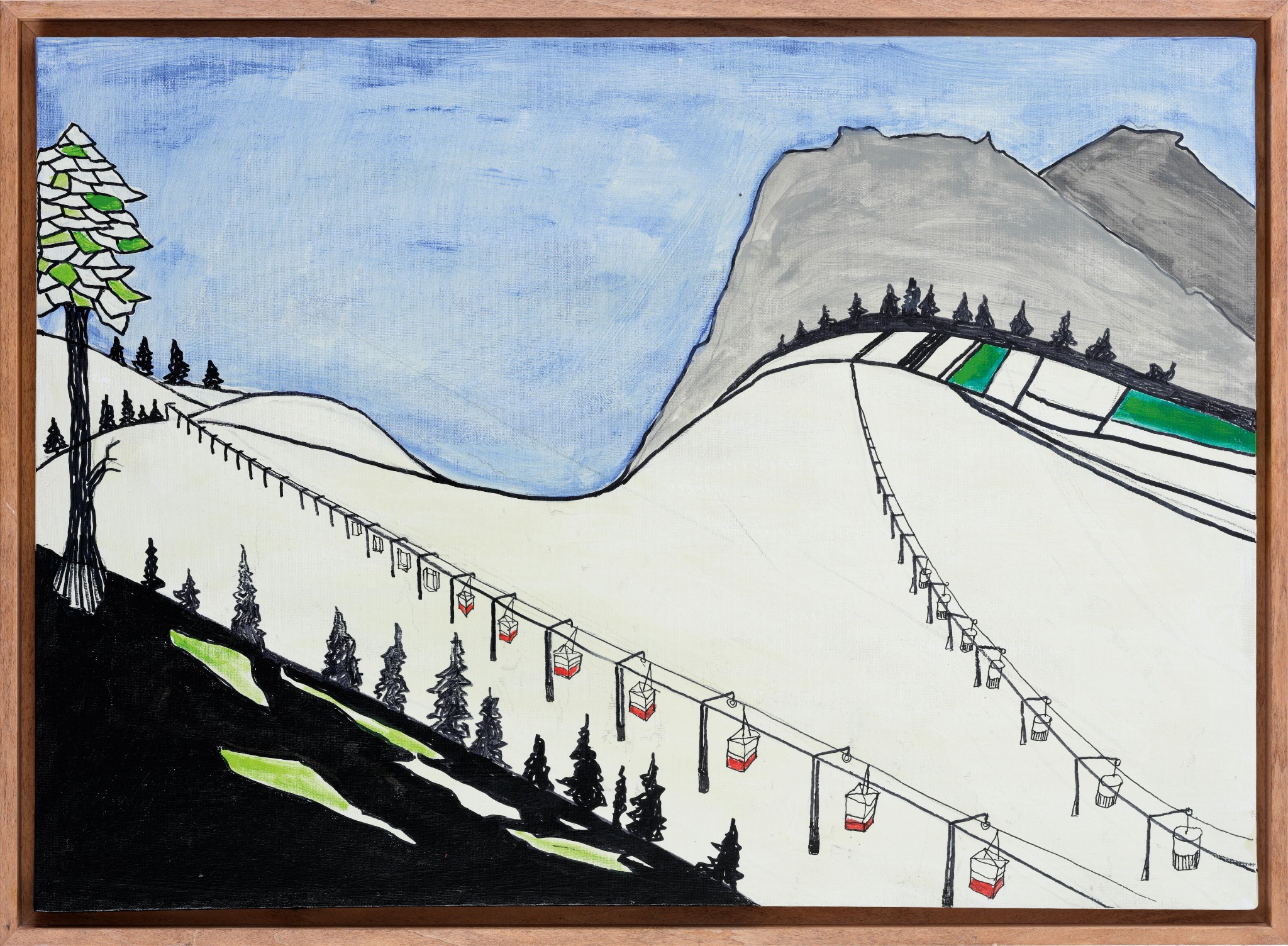 Skilifte in einer winterlichen Berglandschaft